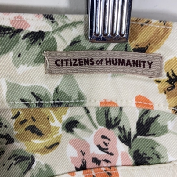 Citizens of Humanity Floral Print Jeans High Waist Retro Slim Roll Up Sz 31 - Picture 11 of 13